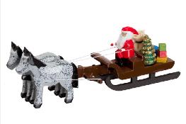 Miniatur-Pferdegespann Weihnachtsmann
